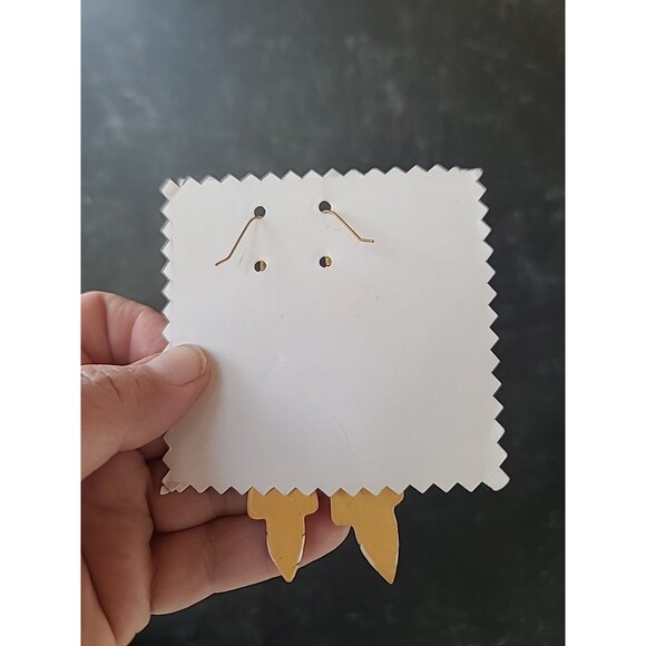 Painted Wooden Dangling Salamander Earrings Vintage Costume Jewelry NOS - Picture 8 of 10